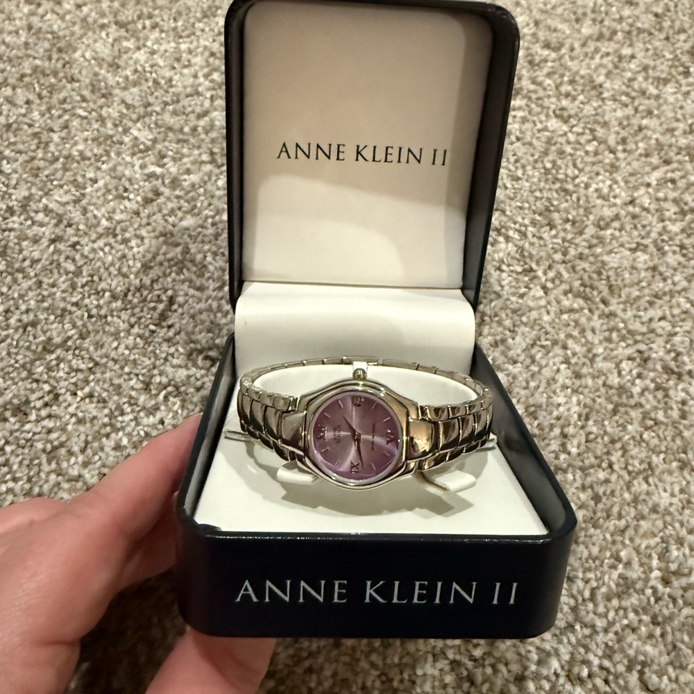 Anne Klein Women's Silver and Purple Watch
